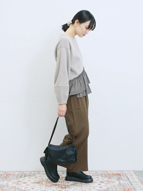 Samansa Mos2 blue「ペプラムドッキングプルオーバー」|Tシャツ・カットソー|