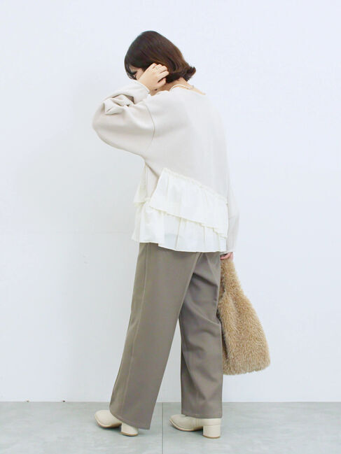 Samansa Mos2 blue「ペプラムドッキングプルオーバー」|Tシャツ・カットソー|