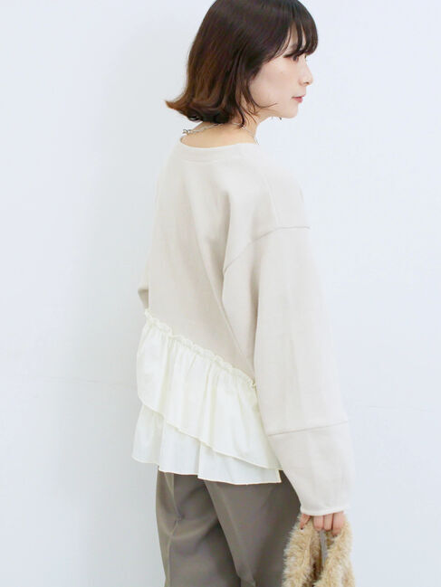 Samansa Mos2 blue「ペプラムドッキングプルオーバー」|Tシャツ・カットソー|