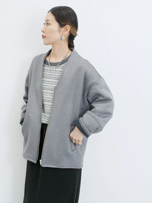 Samansa Mos2 blue「【マシンウォッシャブル】マルチスタイルボンディングブルゾン」|ブルゾン・スタジャン|