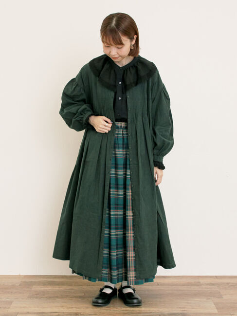 Samansa Mos2「【S/Mサイズ】綿麻/デニムピンタックワンピース」|ワンピース|