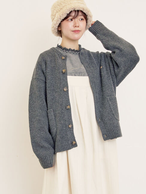 Samansa Mos2「【KELTY&times;Samansa Mos2】クルーネックカーディガン」|カーディガン|チャコールグレー