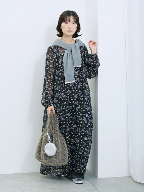 Samansa Mos2 blue「◎花柄ワンピース」|ワンピース|