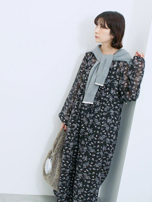 Samansa Mos2 blue「◎花柄ワンピース」|ワンピース|