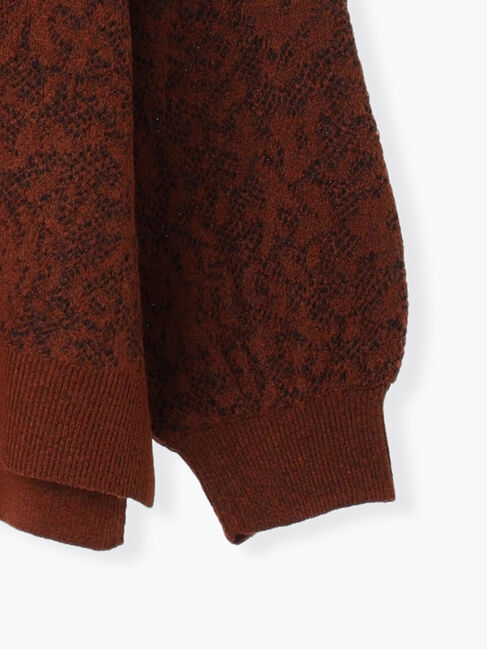 Samansa Mos2 blue「微起毛花ジャガードニットプルオーバー」|ニット・セーター|