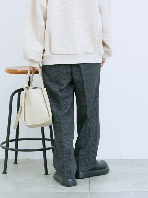 Samansa Mos2 blue「カチオン染めチェックパンツ」|その他|