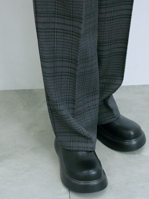 Samansa Mos2 blue「カチオン染めチェックパンツ」|その他|