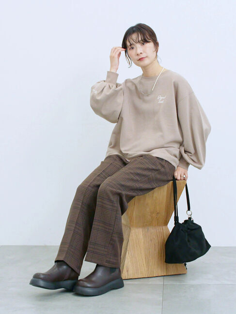 Samansa Mos2 blue「カチオン染めチェックパンツ」|その他|