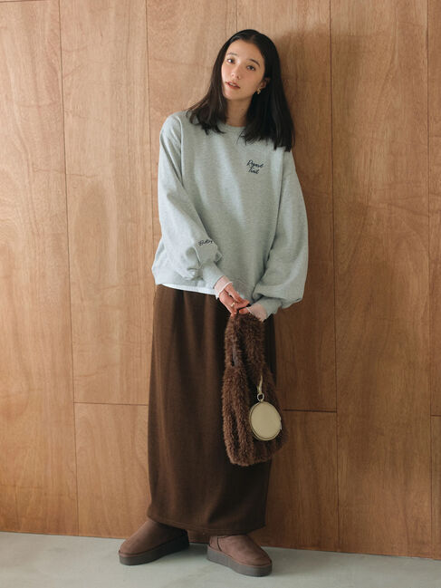 Samansa Mos2 blue「ラメ裏毛プルオーバー」|Tシャツ・カットソー|