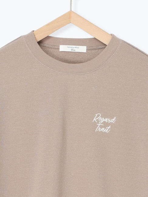 Samansa Mos2 blue「ラメ裏毛プルオーバー」|Tシャツ・カットソー|