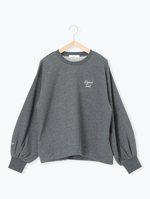 Samansa Mos2 blue「ラメ裏毛プルオーバー」|Tシャツ・カットソー|