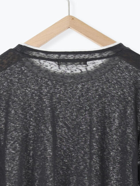 Samansa Mos2 blue「レイヤード風ロンT」|Tシャツ・カットソー|