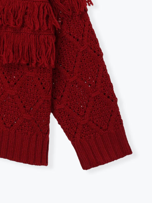 Samansa Mos2「【Fluffy Wool Blend】フリンジ前後2WAYニット」|カーディガン|