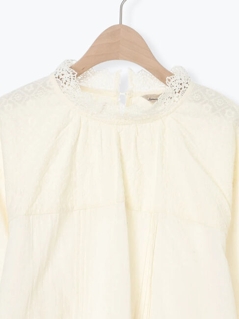 Samansa Mos2「オーバーレース切替ブラウス」|シャツ・ブラウス|