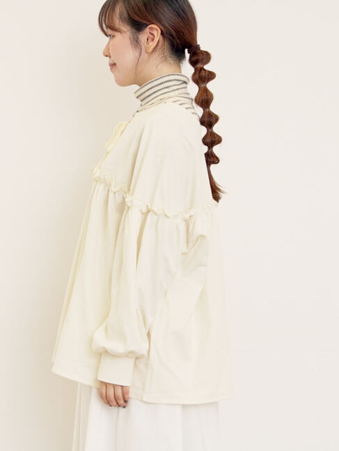 Samansa Mos2「ミニ裏毛切替ギャザープルオーバー」|Tシャツ・カットソー|