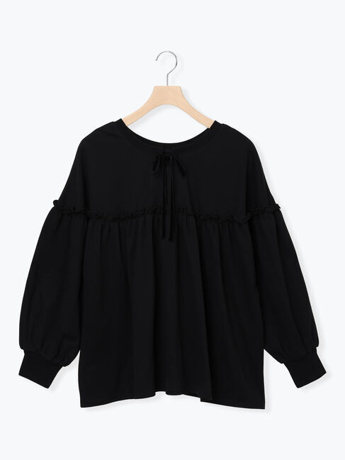 Samansa Mos2「ミニ裏毛切替ギャザープルオーバー」|Tシャツ・カットソー|