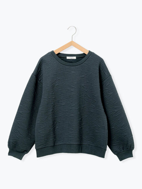 Samansa Mos2 blue「ジャガードダンボールプルオーバー」|Tシャツ・カットソー|