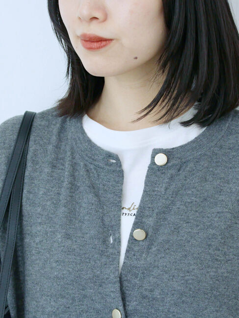 Samansa Mos2 blue「ペプラムチュールニットカーディガン」|カーディガン|