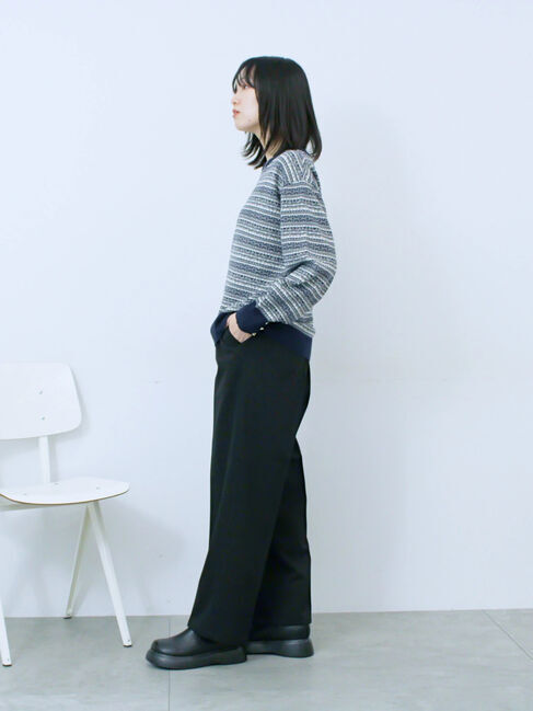 Samansa Mos2 blue「裏起毛ストレートパンツ」|その他|