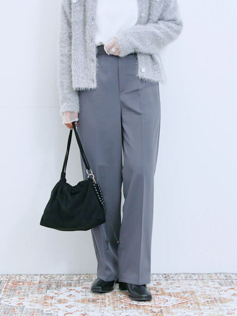 Samansa Mos2 blue「裏起毛ストレートパンツ」|その他|