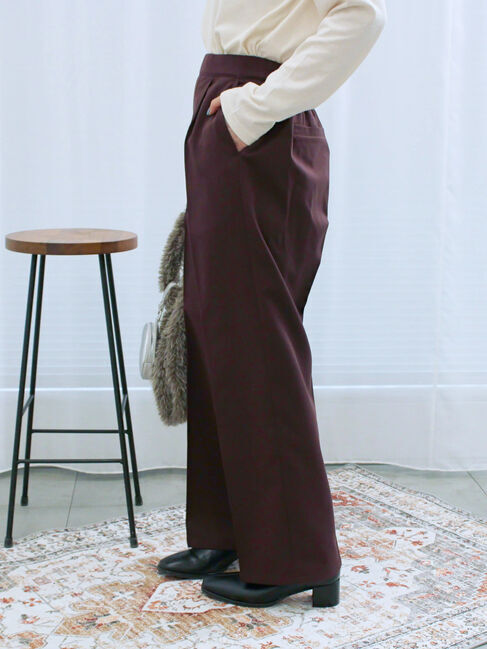 Samansa Mos2 blue「裏起毛ストレートパンツ」|その他|