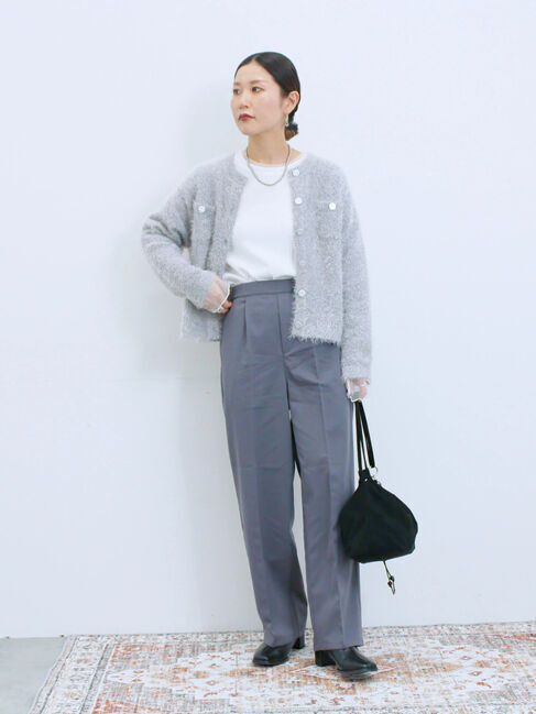 Samansa Mos2 blue「裏起毛ストレートパンツ」|その他|