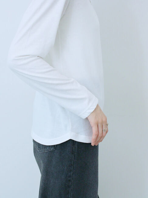 Samansa Mos2 blue「ワンポイント刺繍プルオーバー」|Tシャツ・カットソー|