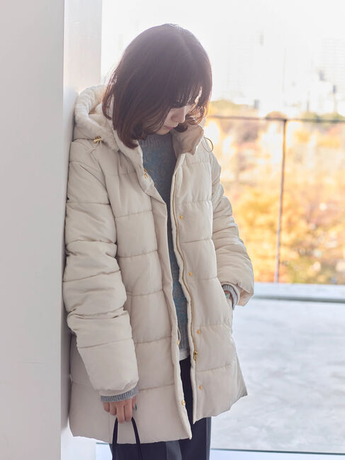 Samansa Mos2 blue「スタイルアップパデットコート」|その他|