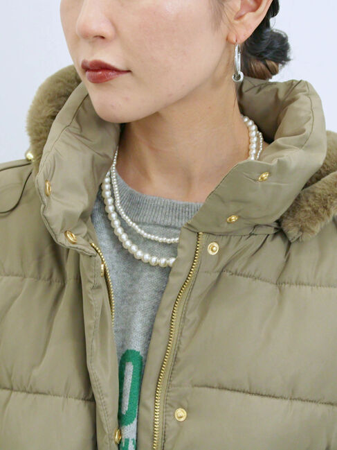 Samansa Mos2 blue「スタイルアップパデットコート」|その他|