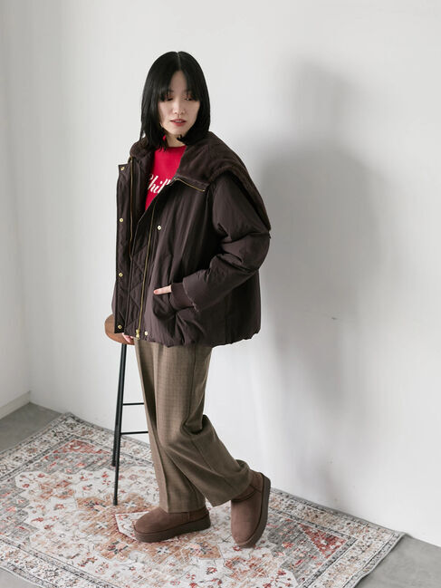 Samansa Mos2 blue「【Hug knit】ロゴプルオーバー」|ニット・セーター|