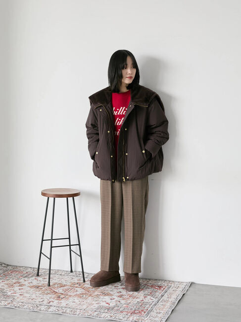 Samansa Mos2 blue「【Hug knit】ロゴプルオーバー」|ニット・セーター|