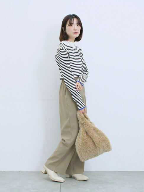 Samansa Mos2 blue「【Hug knit】リブハイネックプルオーバー」|ニット・セーター|