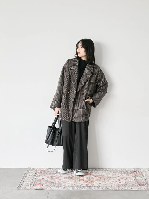 Samansa Mos2 blue「【Hug knit】袖ボリュームハイネックプルオーバー」|ニット・セーター|