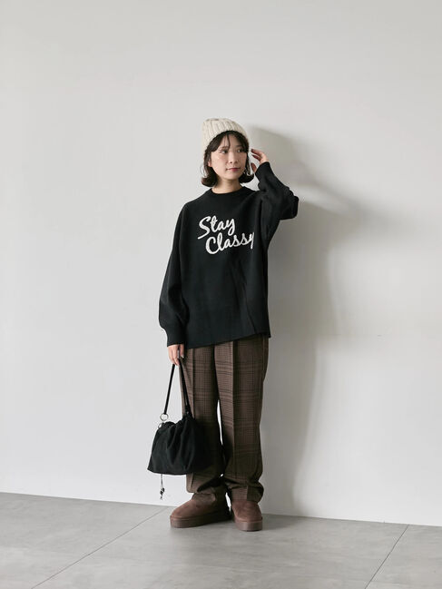 Samansa Mos2 blue「ロゴニットプルオーバー」|ニット・セーター|