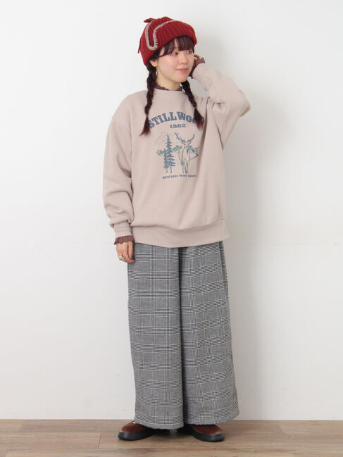 Samansa Mos2「【M/Lサイズ】チェック柄ワイドパンツ」|その他|