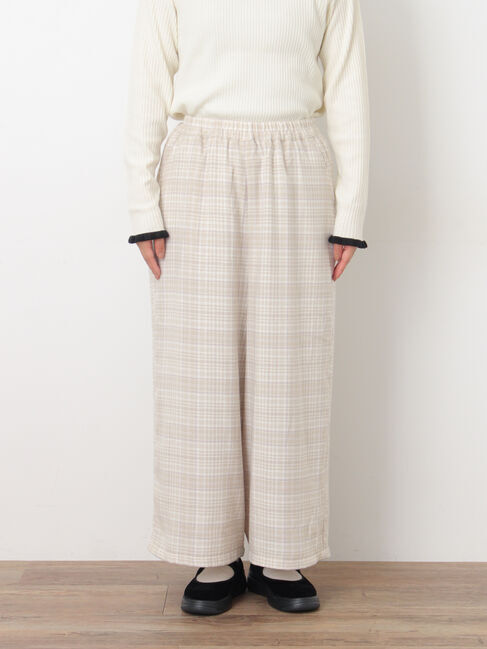 Samansa Mos2「【M/Lサイズ】チェック柄ワイドパンツ」|その他|