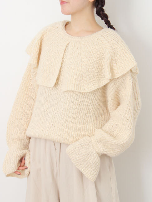 Samansa Mos2「フリルカラーニット」|ニット・セーター|キナリ