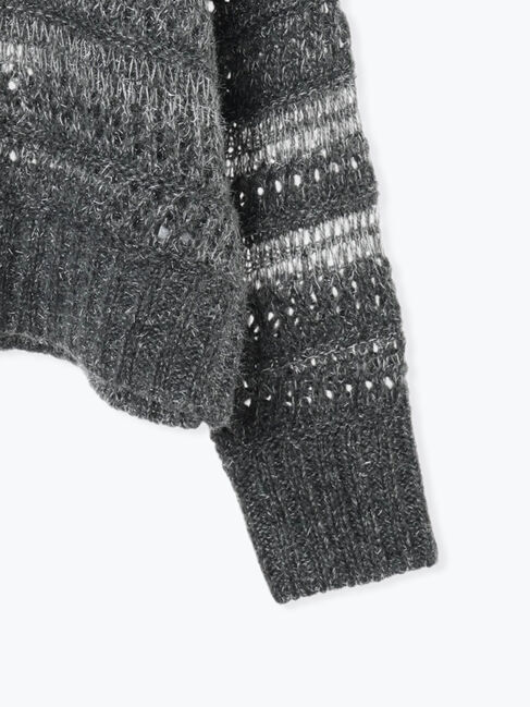 Samansa Mos2 blue「透かし柄ニットプルオーバー」|ニット・セーター|