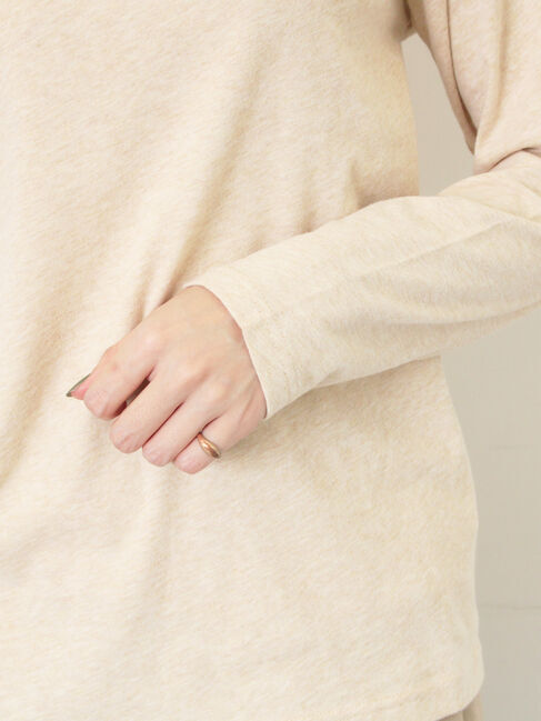 Samansa Mos2「【吸湿発熱】襟レースシャーリングカットソー」|Tシャツ・カットソー|