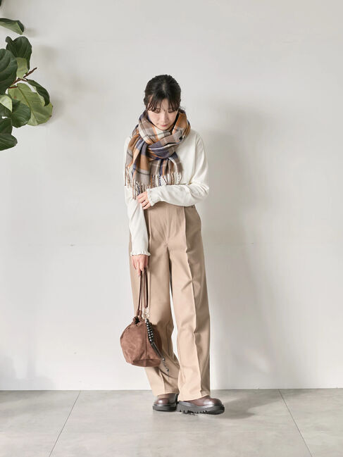 Samansa Mos2 blue「フリル衿ニットプルオーバー」|ニット・セーター|