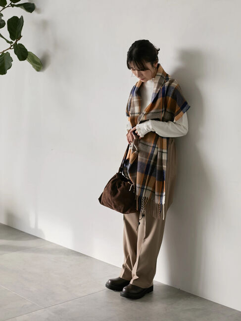 Samansa Mos2 blue「チェックマフラー」|その他|