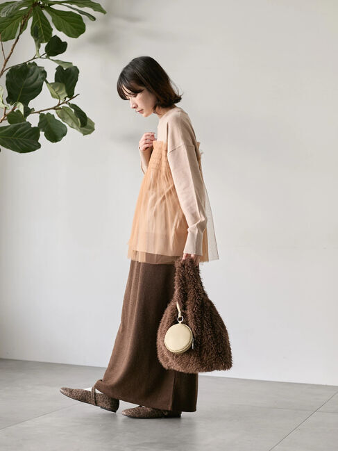 Samansa Mos2 blue「フェイクファーマルシェバッグ」|その他|