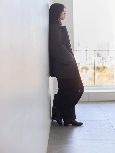 Samansa Mos2 blue「襟付中綿ブルゾン」|ブルゾン・スタジャン|