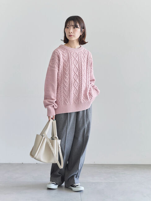 Samansa Mos2 blue「ヘリンボーンストレートパンツ」|その他|