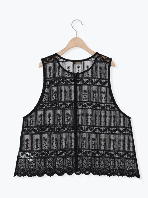 Samansa Mos2「裾スカラップレースベスト」|シャツ・ブラウス|