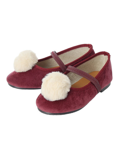 Samansa Mos2 Lagom「ポンポン付バレエシューズ」|ビジネス・ドレスシューズ|ボルドー