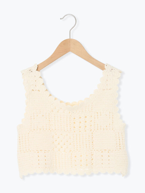 Samansa Mos2 Lagom「クロシェ風ニットベスト」|ダウンベスト・ベスト|キナリ