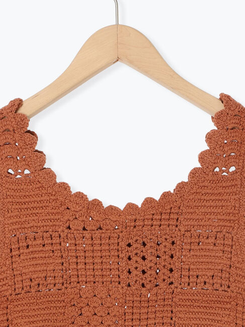 Samansa Mos2 Lagom「クロシェ風ニットベスト」|ダウンベスト・ベスト|