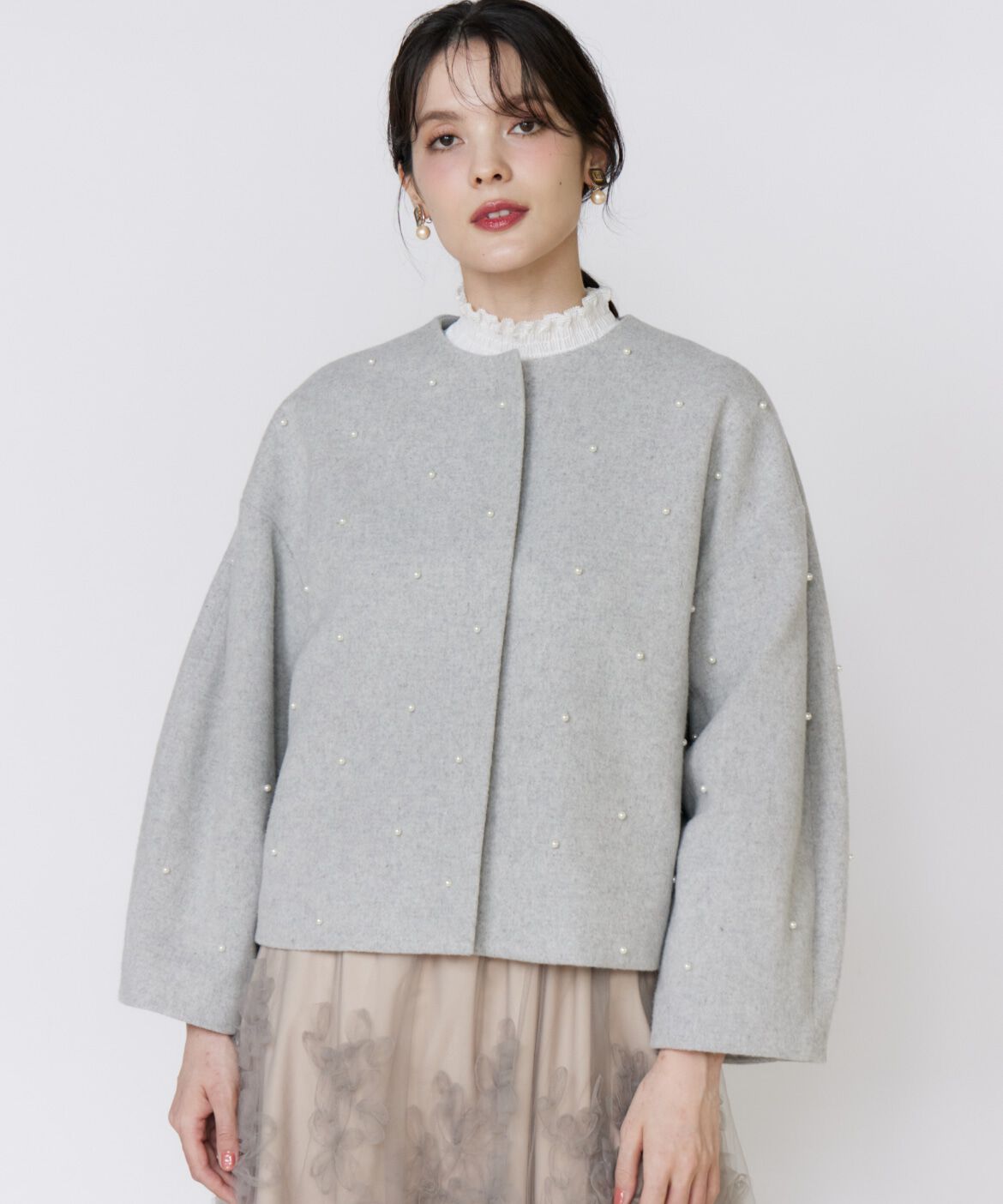 Maglie le cassetto「《大きいサイズ》パールショートコート」|その他|