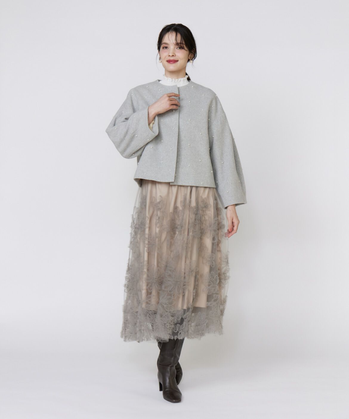 Maglie le cassetto「《大きいサイズ》パールショートコート」|その他|